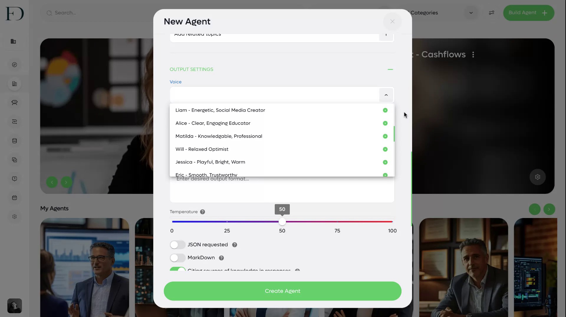 Output and voice settings