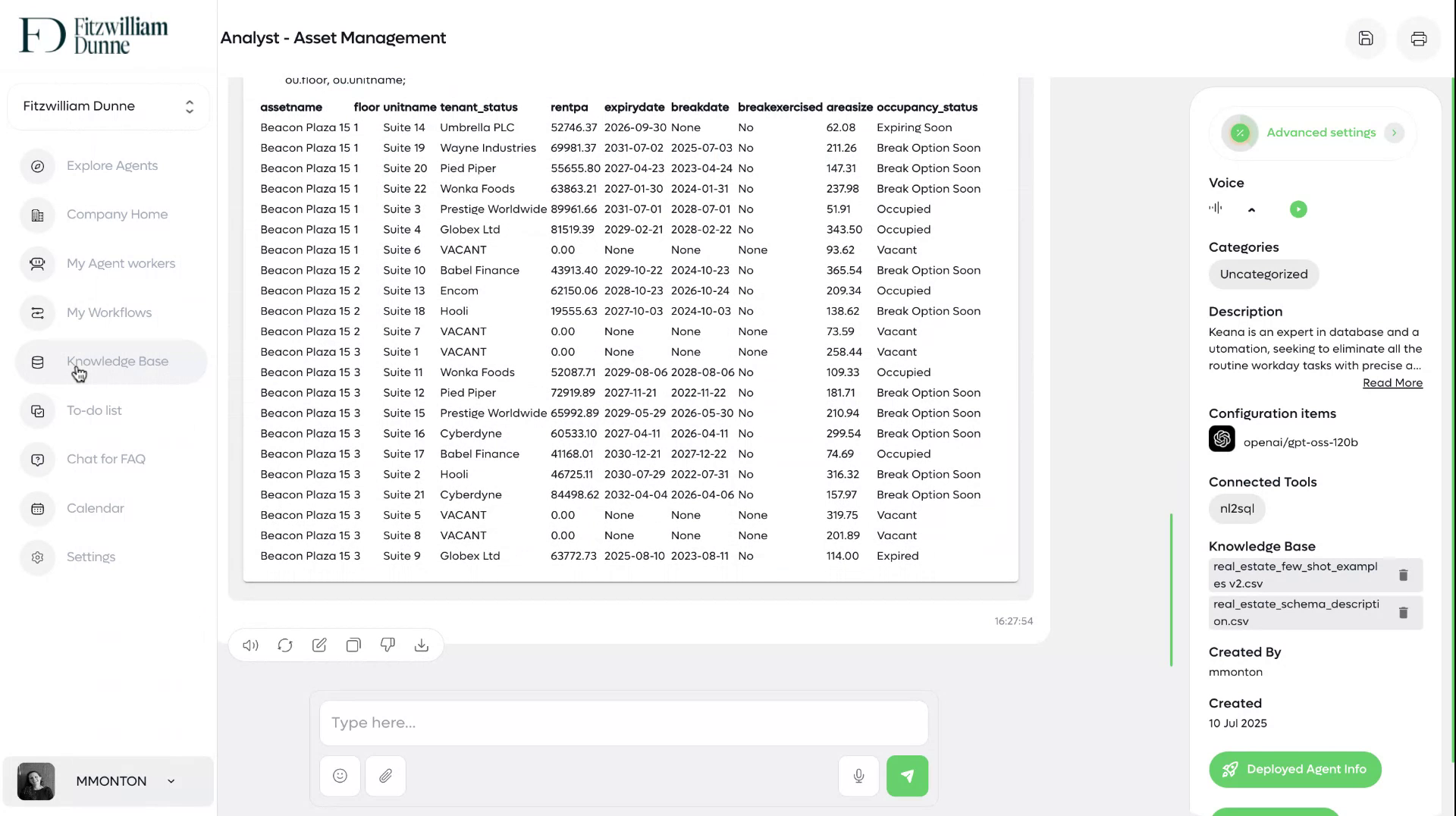 Add knowledge base to new agent