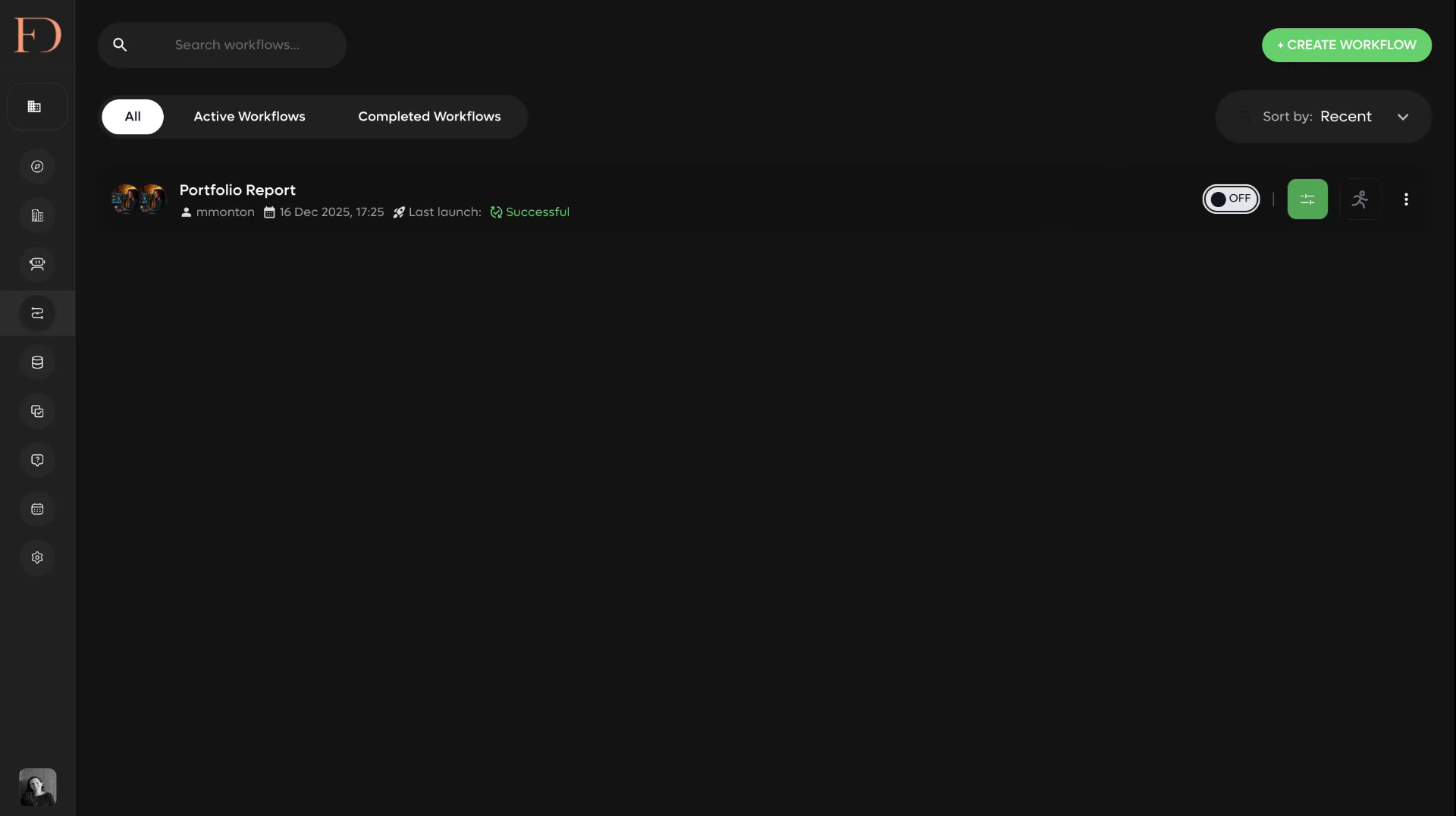 New report workflow