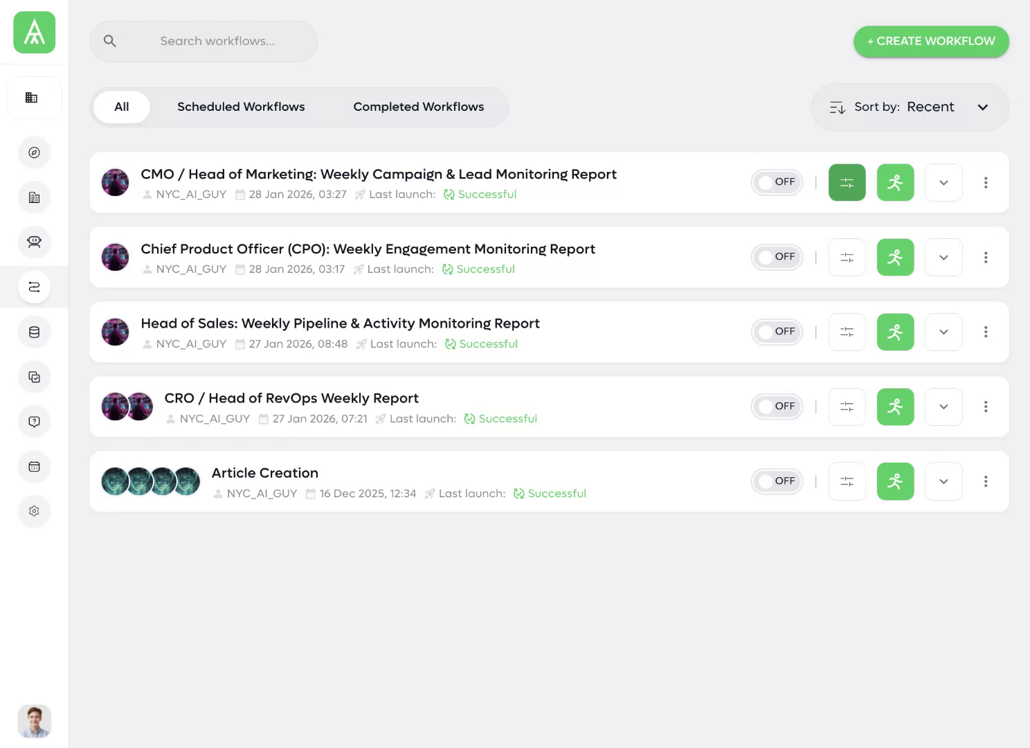 Schedule weekly reports